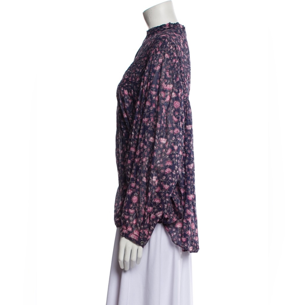 Isabel Marant Laila Gathered Floral Print Blouse - Picture 3 of 10